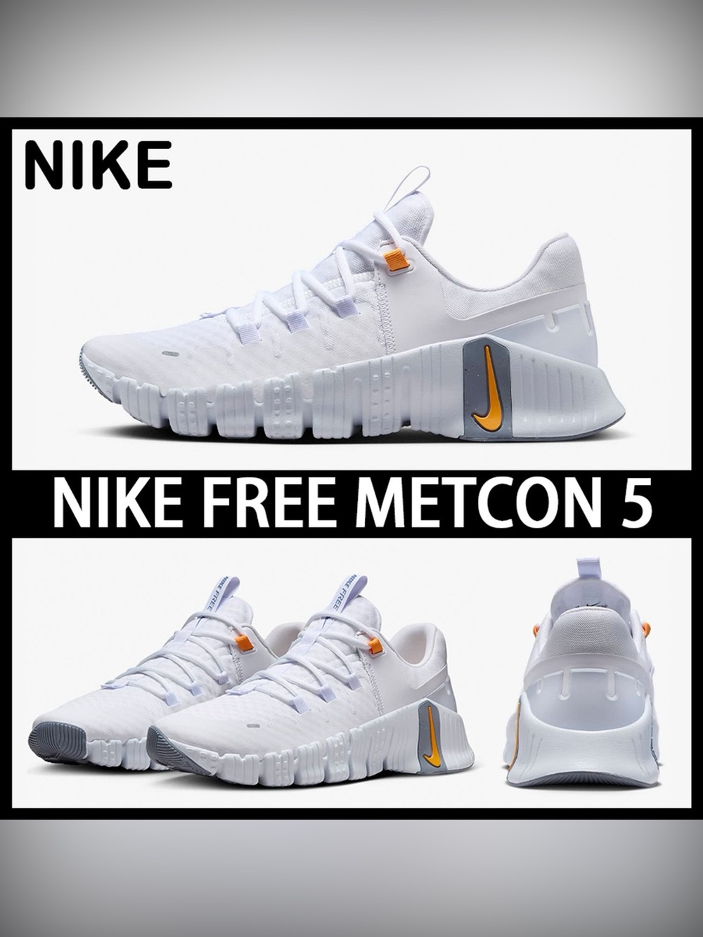 Nike Free Metcon 5 DV3949-102 Athletic Shoes White Sundial Football Grey NEW